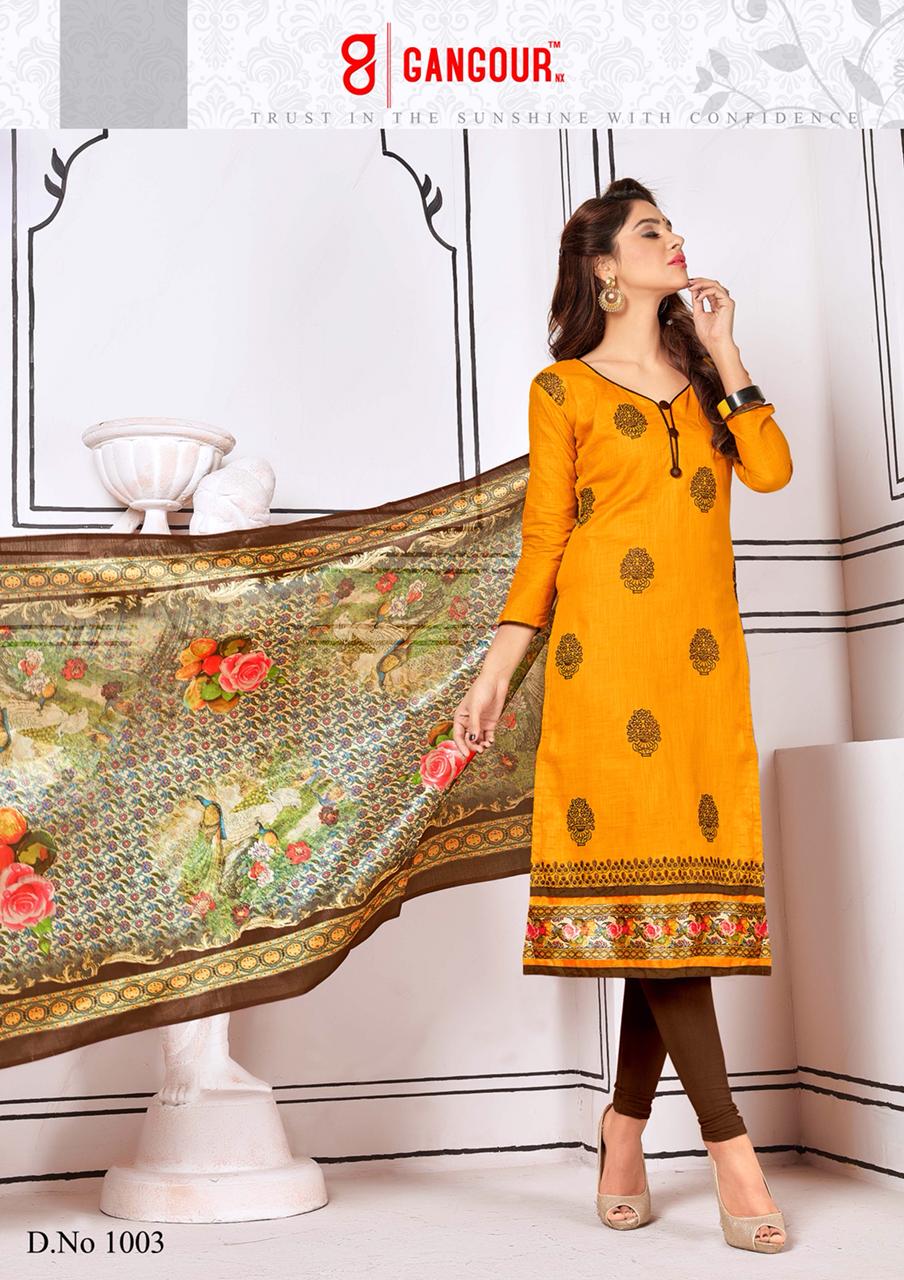 Gangour Presents Block buster Slub Cotton Dress Material Collection Gangour Presents Block buster Slub Cotton Dress Material Collection
